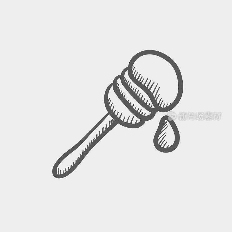 Honey dipper sketch hand drawn doodle icon